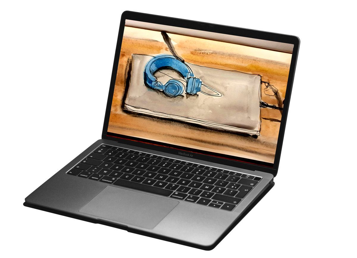Laptop with Illustration